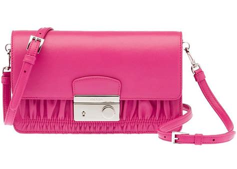 Prada Nappa Gaufre Clutch Pink in Leather with Silver